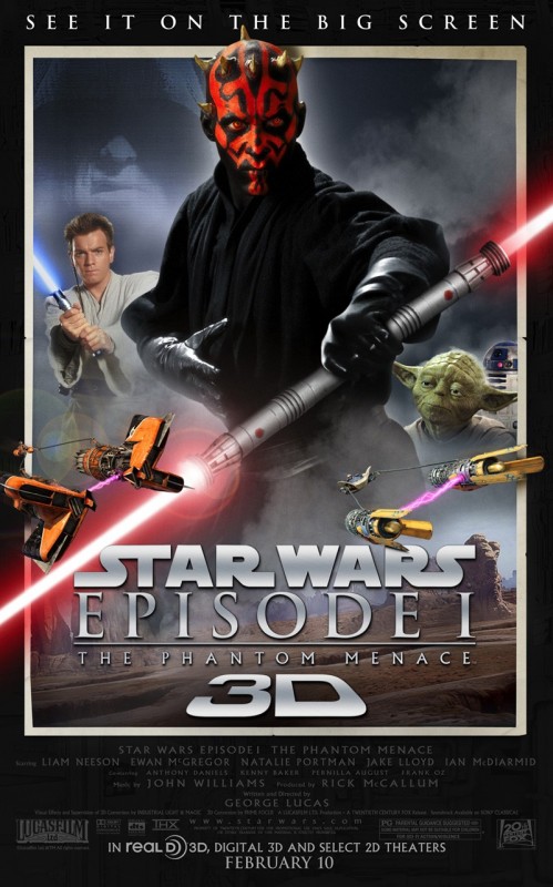Star Wars Episode I The Phantom Menace 3D Il Poster Della Riedizione Usa 218321