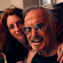 Franco Califano insieme alla produttrice Chiara Tilesi durante le riprese del documentario Noi di settembre