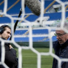 Franco Tancredi sul set del documentario 11 metri, dedicato ad Agostino Di Bartolomei