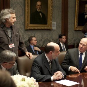 Too big to fail - Il crollo dei giganti: Curtis Hanson, Paul Giamatti e William Hurt sul set del film