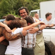 La nouvelle guerre des boutons: i giovanissimi del cast in una foto ricordo col regista