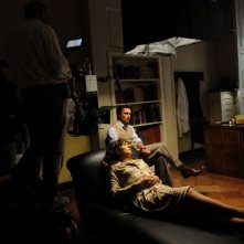 Fabrizio Gifuni e Valeria Golino si preparano al ciak sul set de La kryptonite nella borsa di Ivan Cotroneo