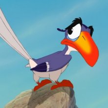 Il bucero beccogiallo Zazu, maggiordomo reale, in un curioso siparietto de Il re leone 3D