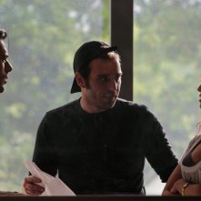 Luca Argentero insieme al regista Alessio Maria Federici e a Nabiha Akkari sul set di Lezioni di cioccolato 2