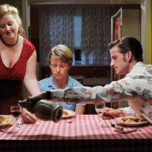 Noordzee, Texas: Eva Van der Gucht, Jelle Florizoone e Thomas Couman in una scena del film