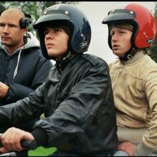 Noordzee, Texas: il regista Bavo Defurne insieme ai protagonisti Jelle Florizoone e Mathias Vergels sul set