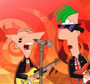 Phineas e Ferb The Movie - Nella seconda dimensione: i protagonisti si esibiscono in una scena del film
