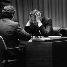 Bobby Fischer against the world, un'immagine di Boris Spassky contro Robert Fischer in una storica partita di scacchi
