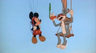Chi ha incastrato Roger Rabbit?: Topolino e Bugs Bunny in una scena del film