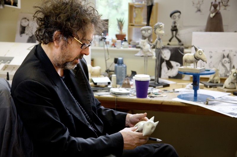 Tim Burton sul set del suo Frankenweenie