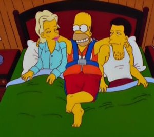 Kim Basinger e Alec Baldwin nell'episodio Dalle stalle alle stelle de I Simpson