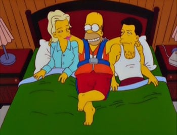 Kim Basinger e Alec Baldwin nell'episodio Dalle stalle alle stelle de I Simpson