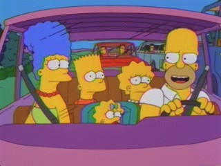 La famiglia Simpson al completo nell'episodio Dalle stalle alle stelle della stagione 10