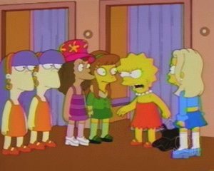 Una scena di gruppo di Tanto va Homer al lardo che... della stagione 10 de I Simpson
