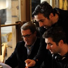 François Cluzet sul set di Intouchables con Eric Toledano e Olivier Nakache