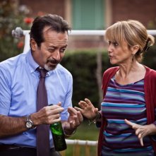 Rocco Papaleo insieme a Luciana Littizzetto in una scena della commedia E' nata una star?