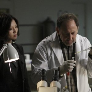 Fringe: Michelle Krusiec ed Arye Gross nell'episodio Novation