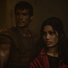 Henry Cavill e Freida Pinto in una scena del film epico d'azione Immortals 3D