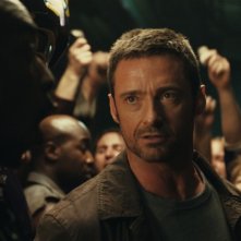 Hugh Jackman nei panni di Charlie Kenton nel film Real Steel