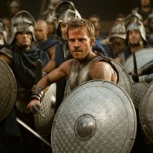 Stephen Dorff è Stavros durante un combattimento del film epico Immortals 3D