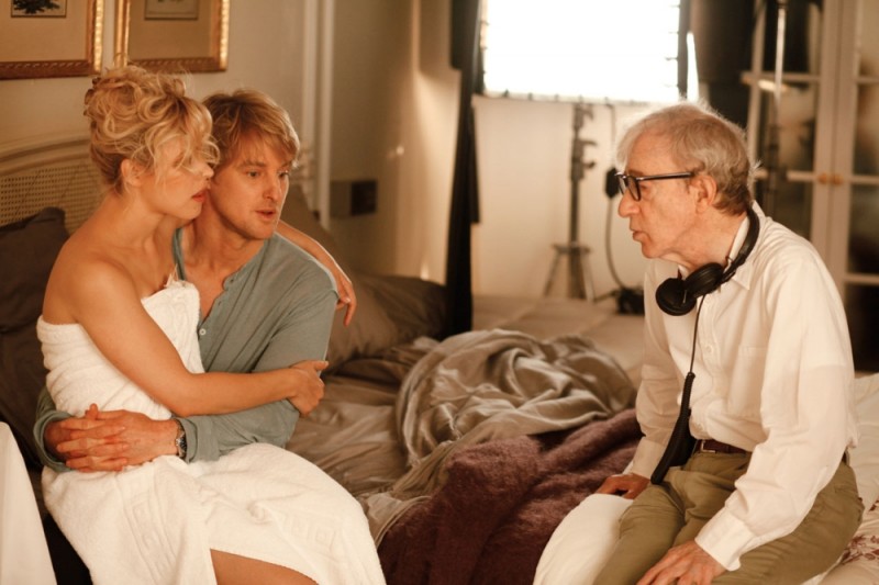 Woody Allen Insieme A Rachel Mcadams E Owen Wilson Sul Set Di Midnight In Paris 221645