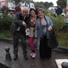 Maurizio Battista e Nunzia Schiano sul set del film Napoletans