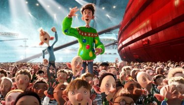 Arthur Christmas, figlio di Babbo Natale in una scena del film