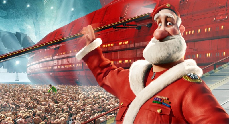 Arthur Christmas Figlio Di Babbo Natale Santa Claus Saluta La Folla In Una Scena 222006