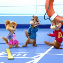 I coloratissimi e simpatici protagonisti di Alvin Superstar 3 - Si salvi chi può! in una scena del film