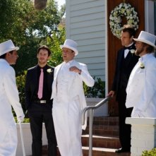 Jason Sudeikis e Tyler Labine in una scena di A good old fashioned orgy insieme a Martin Starr e Will Forte