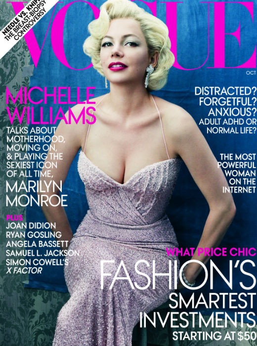Michelle Williams In Cover Su Vogue Per Promuovere My Week With Marilyn 222524