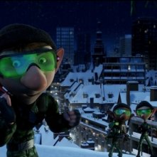 Una scena tratta dal film delle feste Arthur Christmas: Il figlio di Babbo Natale in 3D