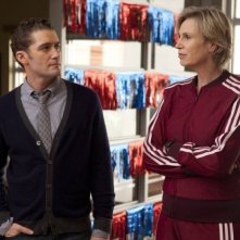 Glee: Matthew Morrison e Jane Lynch in una scena dell'episodio Mash Off