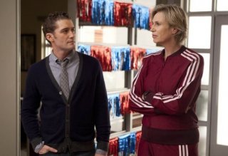 Glee: Matthew Morrison e Jane Lynch in una scena dell'episodio Mash Off