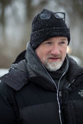 Il regista David Fincher sul set del film Millennium - Uomini che odiano le donne