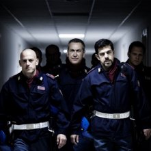 Pierfrancesco Favino, Filippo Nigro e Marco Giallini in una scena di A.C.A.B. di Stefano Sollima