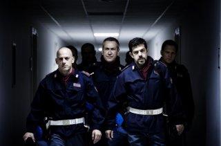 Pierfrancesco Favino, Filippo Nigro e Marco Giallini in una scena di A.C.A.B. di Stefano Sollima