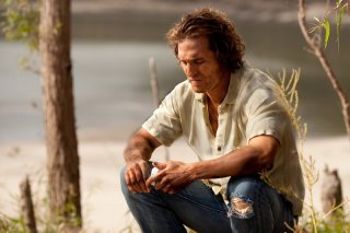 Matthew McConaughey in un'intensa immagine del drammatico Mud