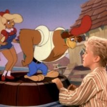 Toby Scott Ganger con Chanticleere Goldie in una scena di Eddy e la banda del sole luminoso