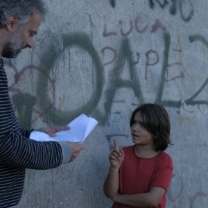 Giampaolo Stella sul set di Ruggine con Daniele Gaglianone