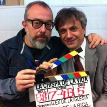 Alex de la Iglesia sul set de La chispa de la vida con José Mota