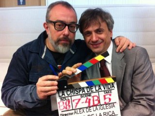 Alex de la Iglesia sul set de La chispa de la vida con José Mota