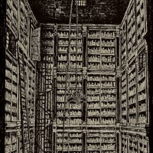 L'Arcano Incantatore - bozzetto scenografia della torre Biblioteca firmato da Giuseppe Pirrotta