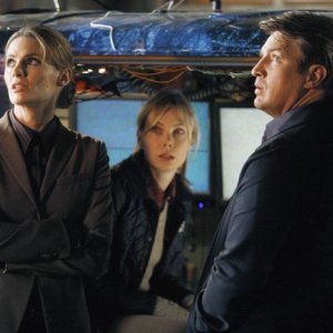Castle: Nathan Fillion, Amanda Walsh e Stana Katic nell'episodio Demons