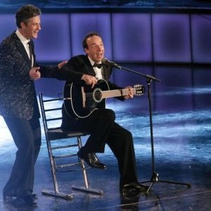Benigni e Fiorello durante Il più grande spettacolo dopo il week end