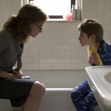 Sandra Bullock e Thomas Horn in una scena di Molto forte, incredibilmente vicino