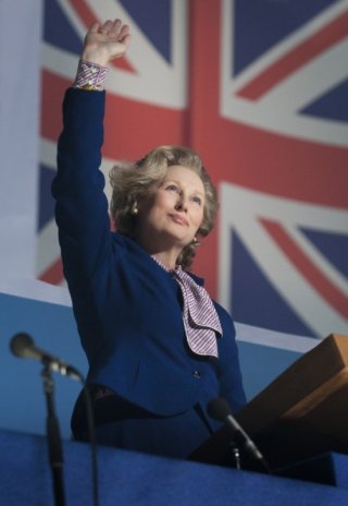 Meryl Streep nei panni di Margaret Thatcher in una scena di Iron Lady