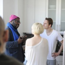 Shame: il regista Steve McQueen sul set del film con Michael Fassbender e Carey Mulligan