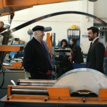 Giuliano Montaldo e Pierfrancesco Favino sul set del film L'industriale