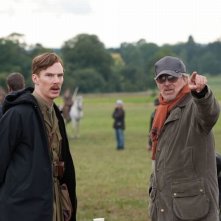 Steven Spielberg insieme a Benedict Cumberbatch sul set di War Horse